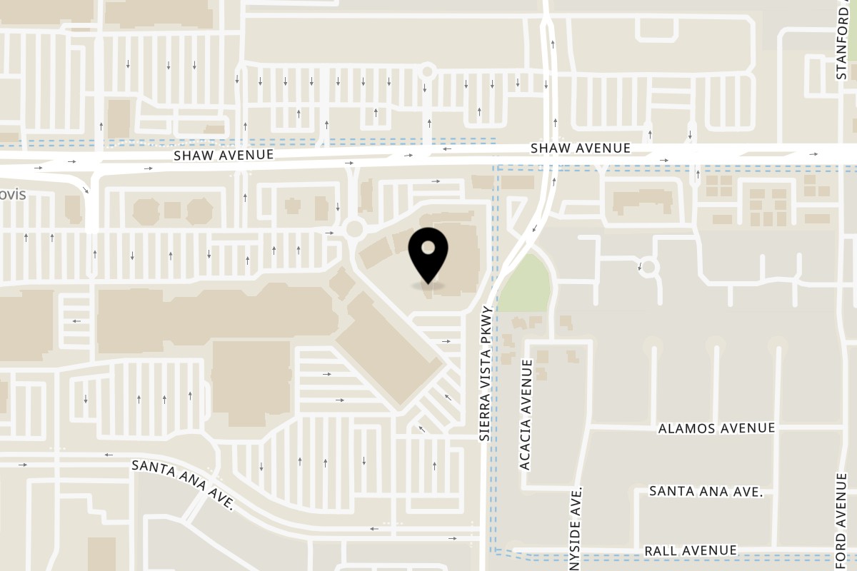 Map showing the location of Tah Deeg on 1250 Shaw Ave Ste 109 in Clovis